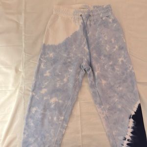 L Space Light Blue and Navy Blue Tie-Dyed Sweatpants NWOT